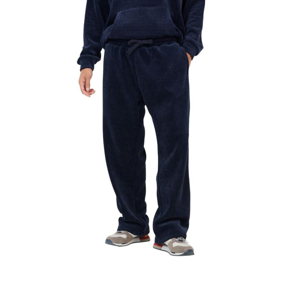Brave Soul Mens Open Hem Wide Leg Joggers / Navy